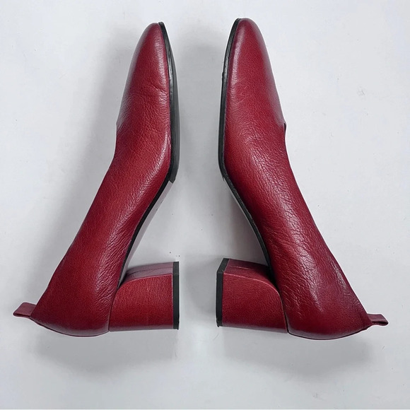 L’idea By Lori Minimalist Coastal Grandma Leather Chunky Heel Pump Size 41 US 11 - Picture 4 of 14